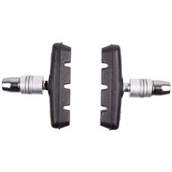 M-Wave BPR-T bromsskor, ersättningsbromssko, fälgbroms, Cartridge-bromssko, V-bromssko, V-broms, 55 mm långa, symmetriska, gängade bultar och justeringsskivor, svart
