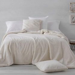 Burrito Blanco Dekbed met lamsvacht, bed van 150 cm (+ beschikbare maten), design 439, crèmekleurig (250 x 260 cm)