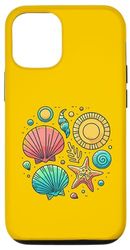Custodia per iPhone 14 Pro Avventura colorata sulla vita marina Seashell Starfish Sun Beach