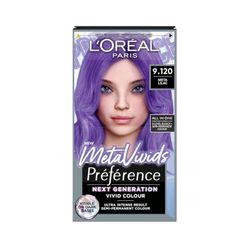 L'Oreal Paris Preference Meta Vivids, Semi-Permanent Hair Colour, 2 in 1 Bleach & Colour Kit, Lilac 9.120