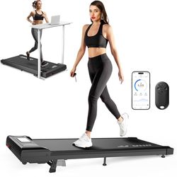 Walking Pad 3-in-1 loopband voor thuis en op kantoor, loopband, bureau, looppad met helling, app en afstandsbediening, 2,5 pk, kleine loopband voor onder bureau, zwart