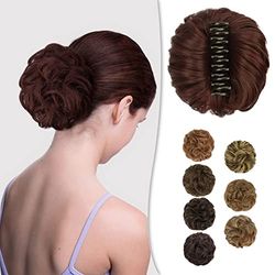 BARSDAR Parrucchino per Chignon Disordinato con Clip ad Artiglio, Clip in Ricci Capelli Estensioni per Chignon Sintetica Ondulato Capelli Coda di Cavallo Updo Capelli Chignon per Donne