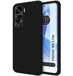 Custodia in silicone liquido ultra morbido per Huawei Honor 90 5G colore nero