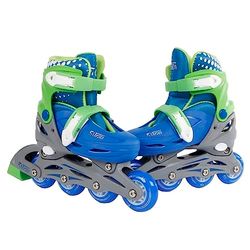 Kids Globe 720511 Street Rider inlineskates (inliner) groen/blauw, verstelbaar van maat 27-30, ABEC7 aluminium frame