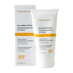 Thader Pharma Protector solar facial mineral Derma Mineral Fluid con protección 50+, 50 ml