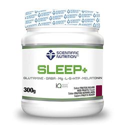 Scientiffic Nutrition - Sleep+, Suplemento con Melatonina, Magnesio, GABA, 5-HTP y Aminoácidos para Dormir Bien o Ayudar a Conciliar el Sueño y a la Relajación, Sabor Frutos Rojos - 300g