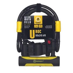 Auvray antirroubo U Roc ø14 180 x 245 cabo 1 m (certificado artístico) adulto unissexo, preto, tamanho único