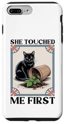 She Touched Me First Cat Plant Kitten Plants Cat Lover Case for iPhone 7 Plus/8 Plus