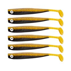 Zanderbait 9 cm, belladonna, esche artificiali, lucioperca, esca softbait, pesce di gomma, esca di gomma, 6 pezzi.