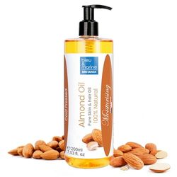Olio da Massaggio Puro Vegetale di Mandorle Dolci spremuto a freddo. Olio per corpo e per viso. Crema idratante capelli. Ammorbidente bambini. Anti smagliature. Rassodante Seno Naturale - 200 ml