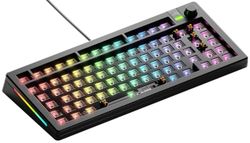 Glorious Gaming - GMMK 3 Barebones: klawiatura z gałką, 75% klawiatura mechaniczna, system uszczelek, przełączniki MX z 5 bolcami z hot swap, pianka dźwiękochłonna, aluminiowy czytnik, ISO - Czarna