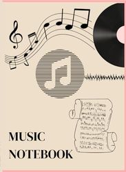 MUSIC NOTEBOOK: 50musical staves pages + 20 note pages