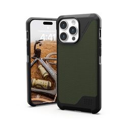 URBAN ARMOR GEAR Metropolis LT fodral kompatibelt med Apple iPhone 15 Pro Max fodral [fallskydd enligt militär standard, kompatibel med trådlös laddning (Qi) / magnetisk laddning] kevlar olive