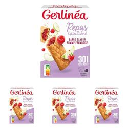 Gerlinéa Barre Repas Pomme Framboise 360 g (Lot de 4)