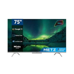 Metz Smart TV, MUD7000Z, 75"(189 cm), Direct LED 4K UHD, Google TV, HDR, Sottile, Moderno, Nero