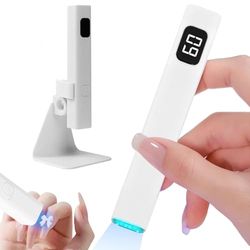 Lampada UV per unghie in gel, mini lampada LED con supporto ricaricabile, 3 modalità di misurazione del tempo, per smalto gel, per indurire rapidamente la colla per unghie