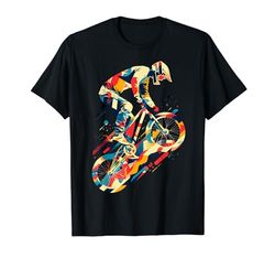 Artsy BMX Racer en Arte Abstracto Ciclismo BMX Racing Camiseta