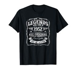 72nd Birthday Legends Were Born In 1952 Classic Vintage Camiseta