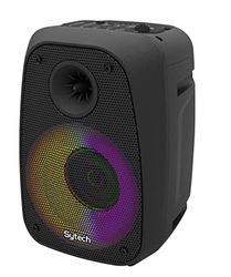 Sytech Altoparlante serie microbeat 3", 10W, rms / 75 pmpo, ricaricabile, BT, Mic, LED, nero