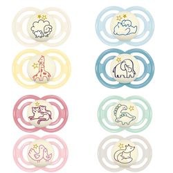 MAM – Chupete Perfect Night 18+ meses Animales (2 piezas) Color aleatorio – Chupete para lactantes fosforescente de silicona – Chupete de bebé ideal para un buen desarrollo bucal