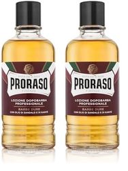 Proraso After shave profesional, 400 ml, bálsamo barba con sándalo y manteca de karité, tónico facial que aporta confort y suavidad a la piel (Paquete de 2)