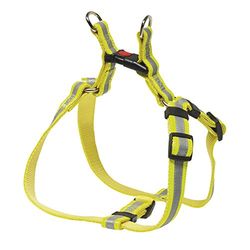 CHAPUIS SELLERIE SLA359 Pettorina regolabile riflettente per cani - Collare in similpelle giallo - Larghezza 20 mm - Lunghezza 40-60 cm - Misura M