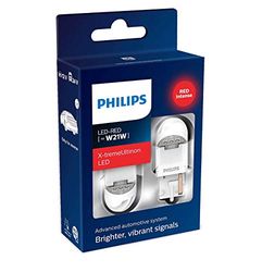 Philips Automotive Lighting 11065Xurx2 LED Lampadina di Segnalazione per Auto (W21W Red), Rosso, Set di 2