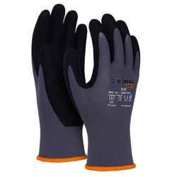 DONAU SAFETY Flex handskar arbetshandskar/storlek 07/S, 1 par/grå/svart/mekaniker monteringshandskar/nitril belagd lätt oljebeständig, nylon skyddshandskar för arbete bil lager