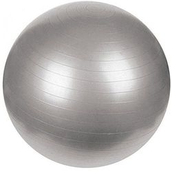 BAKAJI Fitness Ball Grigia, Palla di Stabilità per Pilates, Yoga, Palestra in Casa, Gymball 45 cm Resistente, Sfera Antiscivolo per Esercizio, Anti-Scoppio per Addominali, Riabilitazione, Equilibrio