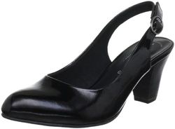 Jana Dames Fashion Slingback, zwart 001, 37.5 EU Breed