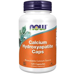 Now Foods Hidroxiapatita Cálcica, 500mg Calcio, 120 Cápsulas, Probado en Laboratorio, Sin Gluten, Sin Soja, No GMO