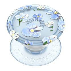 PopSockets Plant-Based Phone Grip with Expanding Kickstand, Eco-Friendly PopSockets for Phone - Translucent Blue Fields