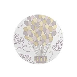 Questo Casa, Round Digital Printed Mouse Pad, Non-Slip Base, for Office and Home, Diameter:22cm