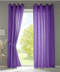 Gardinenbox Berlín 20405N2 - Juego de 2 Cortinas (245 x 140 cm), Color Morado