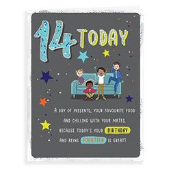 Piccadilly Greetings Juvenile Birthday Card Age 14 M - 8 x 6 inches