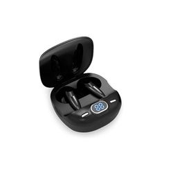 PRENDELUZ Cuffie nere senza fili a basso consumo, Bluetooth, pannello digitale