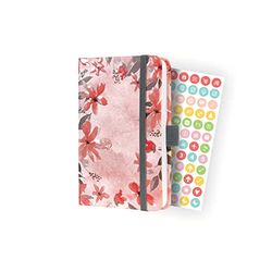 SIGEL J4336 Jolie Weekly planner 2024, Loose Florals Lilac, 9,5 x 15 cm, hardcover, 174 pages, rose, Grey
