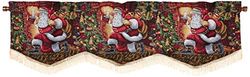 Violet Linen Cantonnière décorative de Noël, 152,4 x 38,1 cm, Motif Père Noël