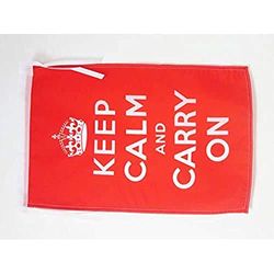 AZ FLAG Drapeau Keep Calm and Carry on 45x30cm - PAVILLON Anglais - Royaume-Uni - UK 30 x 45 cm Haute qualité