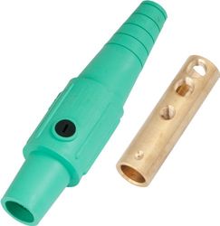 Marinco CLS40FB-E CLS Cam Type, Serie 16 Inline, Single Pin Connector, 400 Amp, 600 Volt, 2/0-4/0 AWG, Vrouwelijk - Groen (E)