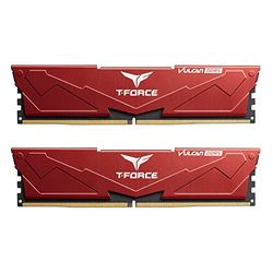 TEAMGROUP T-Force Vulcan DDR5 16GB Kit (2x16GB) 6000MHz (PC5-48000) CL38 Desktop Geheugenmodule RAM (Rood) Voor 600-serie chipset - FLRD532G6000HC38ADC01