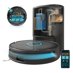 Cecotec Robot Aspirador Conga 12090 Twice Roller Home&Fill. Base de Autovaciado, Tanque Mixto, Láser Integrado, 4000 Pa, Autonomía 240', Fregado, Cepillo Multifunción, Cepillo Lateral, App