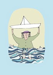 Papper Ship – storlek: 50 x 70 cm – komar, väggmålning, affisch, konsttryck (utan ram), PURE butik