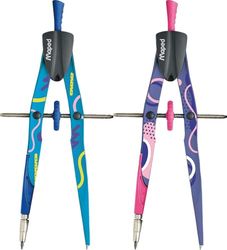 Kartad metall kompass med hög precision, 291013, bågprecisionssystem, snygg, lila eller blå