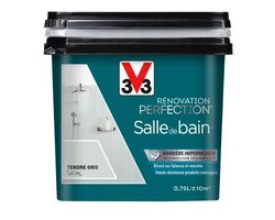 V33 Peinture de rénovation salle de bain, Rénovation perfection Tendre gris satin 750ml