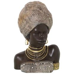 FIGURA RESINA BUSTO AFRICANA 24X19X35CM