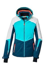killtec Donna Giacca da sci/giacca funzionale con cappuccio e paraneve con chiusura a cerniera KSW 66 WMN SKI JCKT, aqua, 46, 41952-000