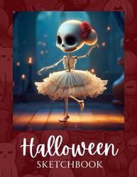 Halloween Sketchbook: Gorgeous dancing skeleton themed book for lovers of the spooky season