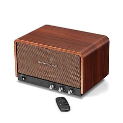 Edifier AIRPULSE P100X - multidriver luidsprekersysteem (60W) in retro-look met Bluetooth 5.1 (aptX), AirBlade-tweeter voor kristalheldere hoge en lange slag midden-/woofer voor diepe bassen, hout