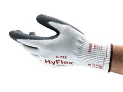 Ansell Hyflex 11-735 Werkbestendige Werkhandschoen, Mechanische Beschermende Handschoen Met Versterkte Grip, Professionele Epi, Wasbaar, Grijs, Maat M (12 Paren)